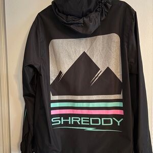 Shreddy Black Jacket with Mountain Design